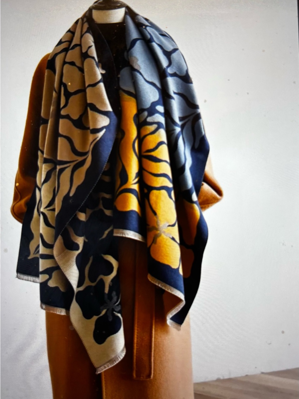 Blue & Camel Marsh Fern Reversible Wrap